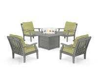 Thumbnail for Trex Yacht Club 5-Piece Deep Seating Set with Square Fire Pit Table
