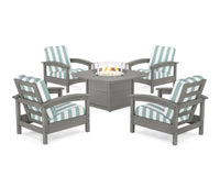 Thumbnail for Trex Rockport 5-Piece Deep Seating Set with Yacht Club Fire Pit Table