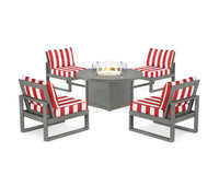 Thumbnail for Trex Eastport Modular 5-Piece Deep Seating Set with Round Fire Pit Table