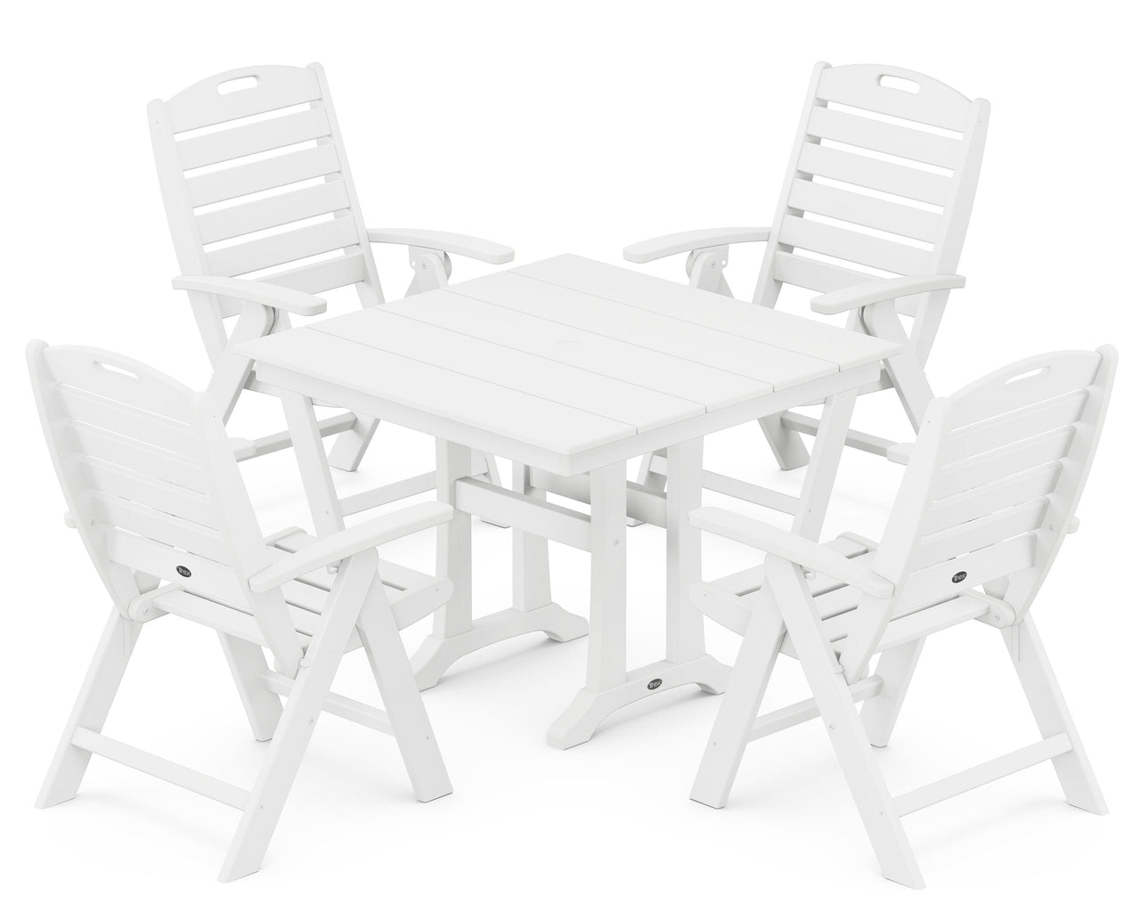 Trex Yacht Club Highback 5-Piece Farmhouse Trestle Dining Set