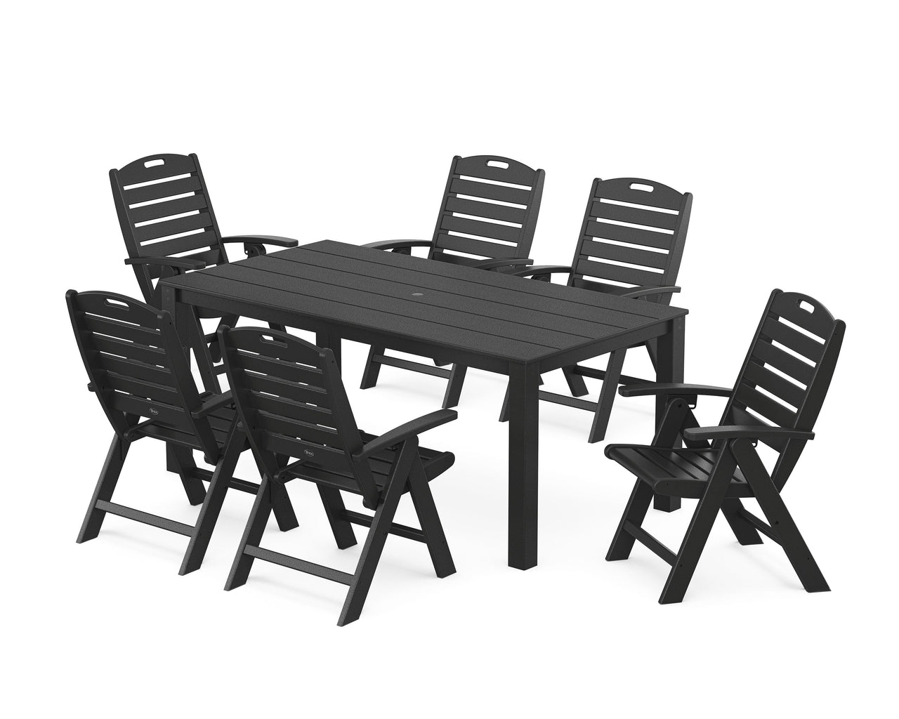Trex Yacht Club Highback Chair 7-Piece Parsons Dining Set