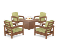 Thumbnail for Trex Rockport 5-Piece Deep Seating Set with Square Fire Pit Table