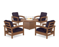 Thumbnail for Trex Rockport 5-Piece Deep Seating Set with Round Fire Pit Table