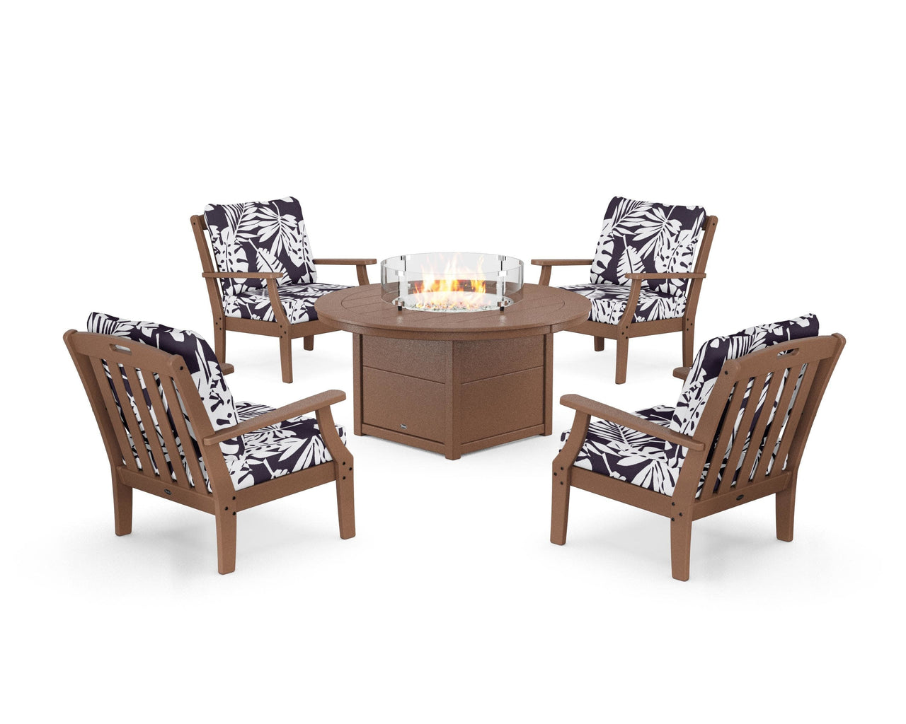 Trex Yacht Club 5-Piece Deep Seating Set with Round Fire Pit Table