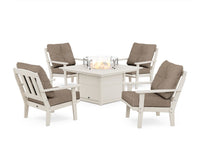 Thumbnail for Trex Cape Cod 5-Piece Deep Seating Set with Fire Pit Table - Sand Castle