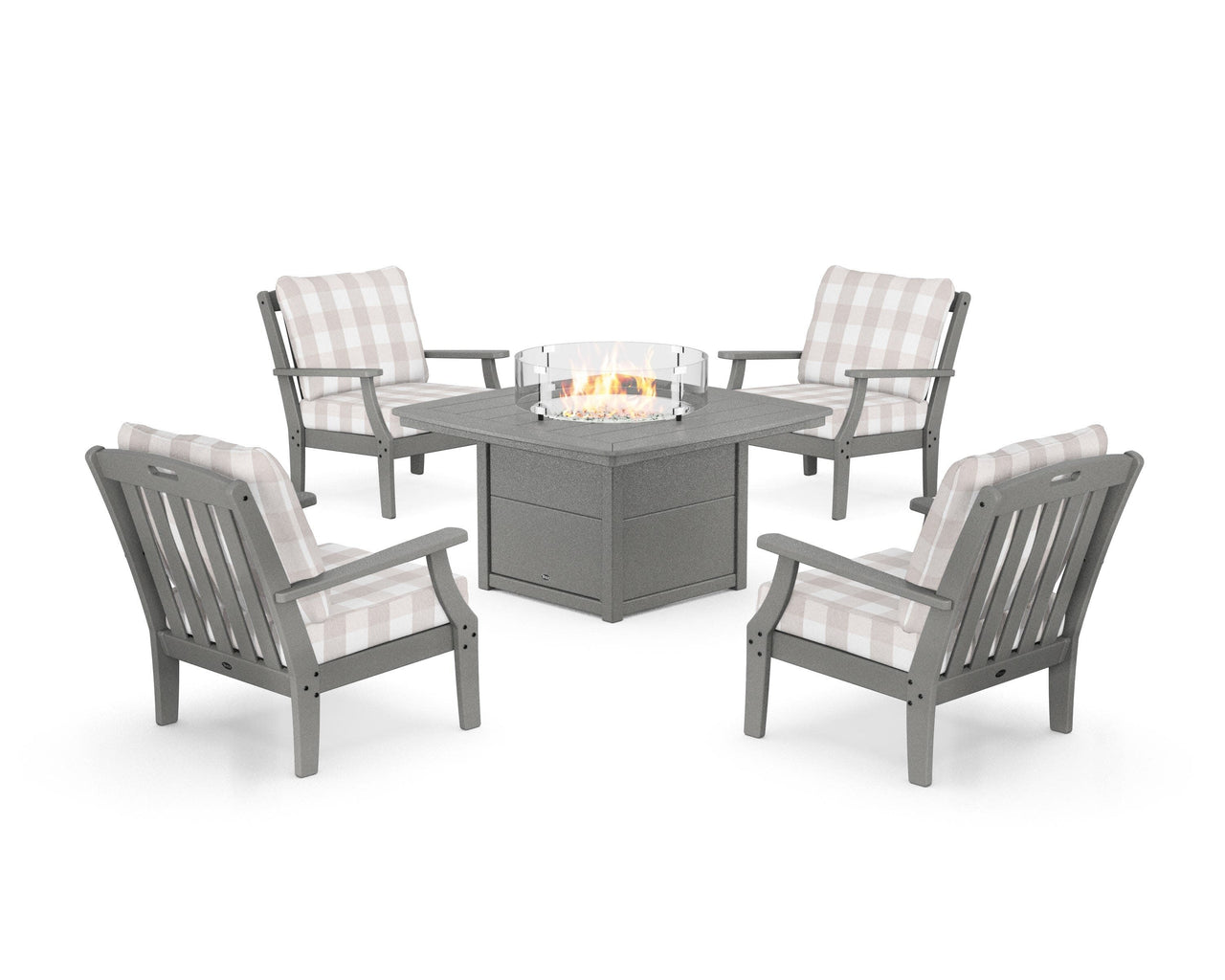 Trex Yacht Club 5-Piece Deep Seating Set with Fire Pit Table