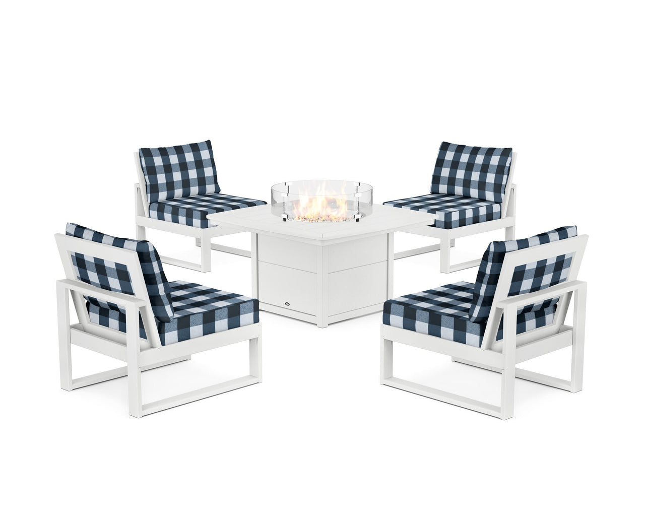 Trex Eastport Modular 5-Piece Deep Seating Set with Yacht Club Fire Pit Table