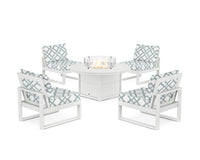 Thumbnail for Trex Eastport Modular 5-Piece Deep Seating Set with Round Fire Pit Table