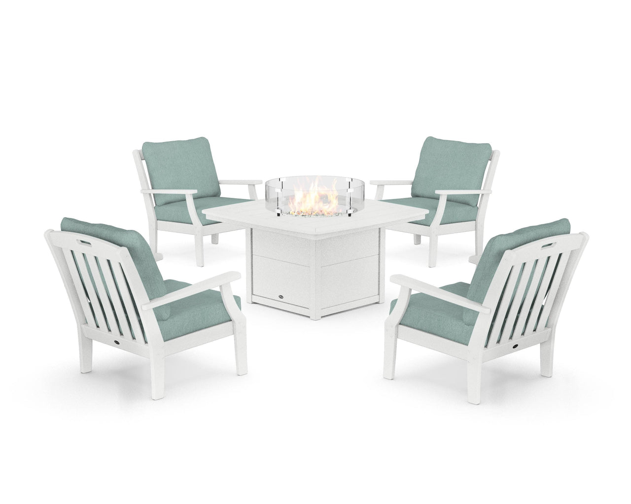 Trex Yacht Club 5-Piece Deep Seating Set with Fire Pit Table