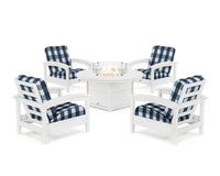 Thumbnail for Trex Rockport 5-Piece Deep Seating Set with Round Fire Pit Table