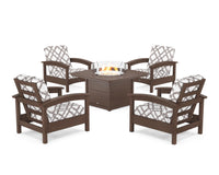 Thumbnail for Trex Rockport 5-Piece Deep Seating Set with Yacht Club Fire Pit Table