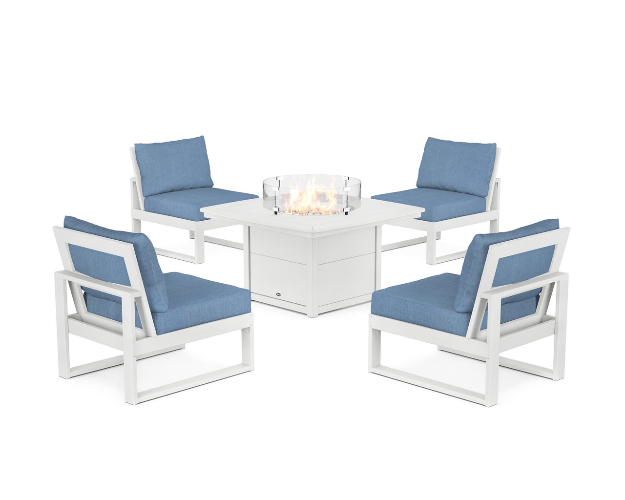 Trex Eastport Modular 5-Piece Deep Seating Set with Yacht Club Fire Pit Table