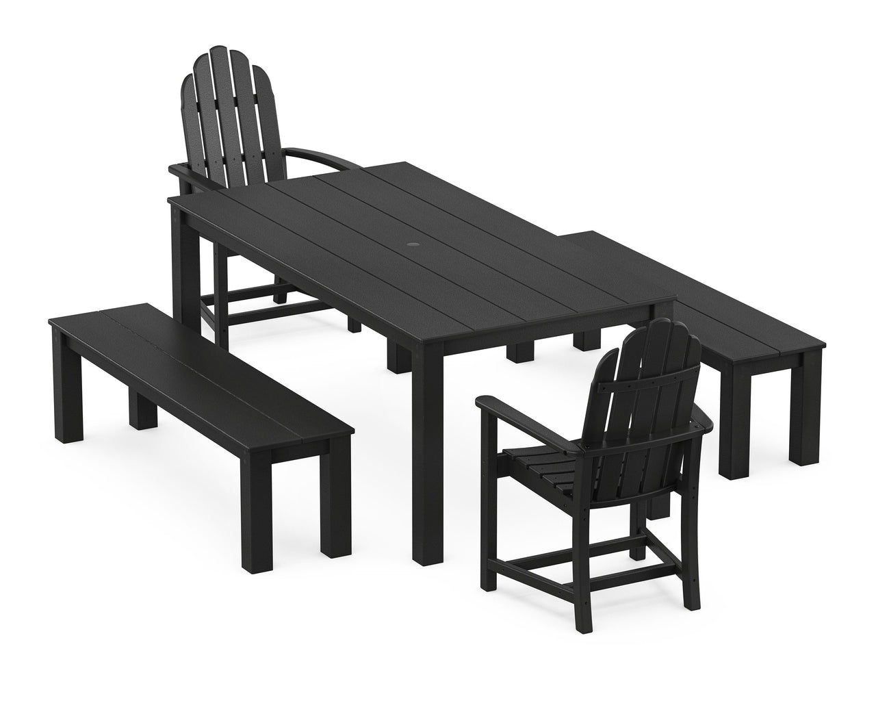 Trex Cape Cod Adirondack 5-Piece Parsons Dining Set with Benches