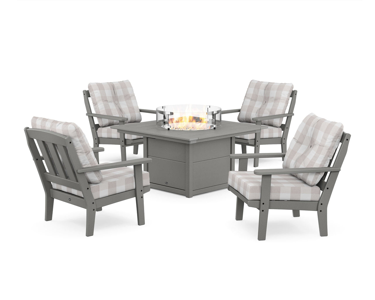 Trex Cape Cod 5-Piece Deep Seating Set with Fire Pit Table
