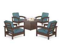 Thumbnail for Trex Rockport 5-Piece Deep Seating Set with Square Fire Pit Table
