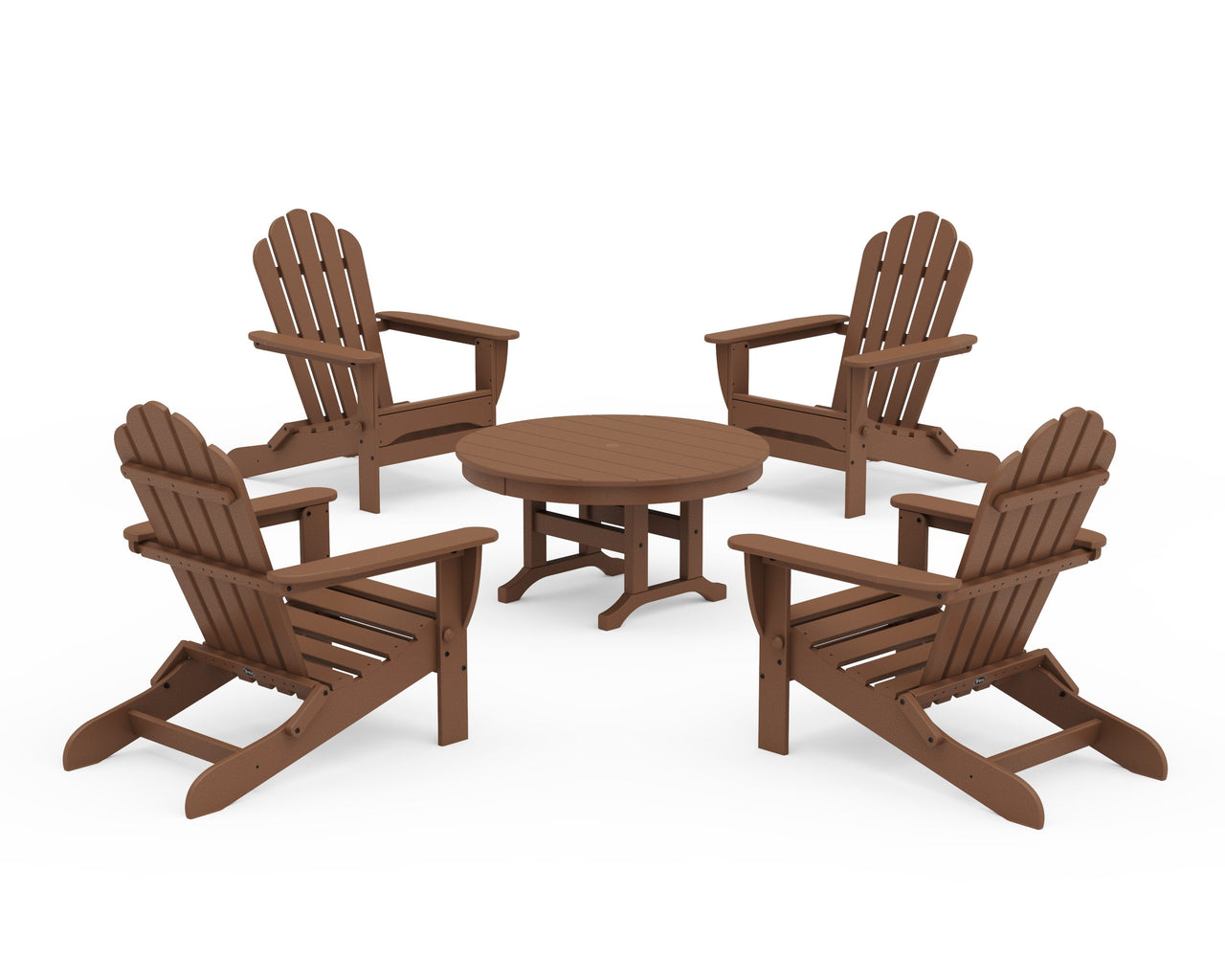 Trex 5-Piece Monterey Bay Folding Adirondack Chair Conversation Group