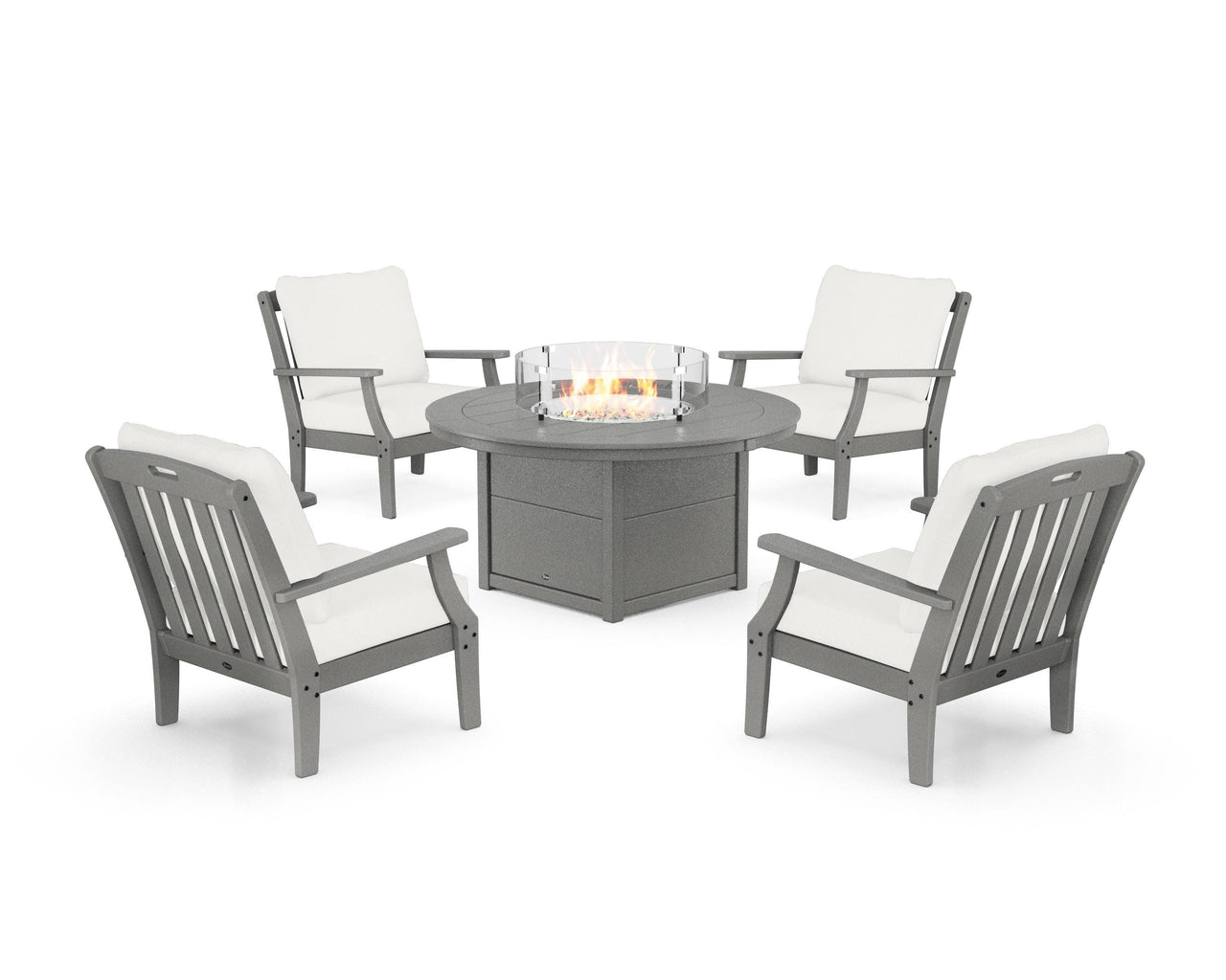 Trex Yacht Club 5-Piece Deep Seating Set with Round Fire Pit Table