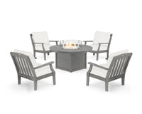 Thumbnail for Trex Yacht Club 5-Piece Deep Seating Set with Round Fire Pit Table