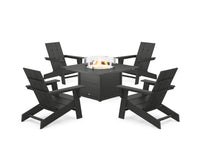 Thumbnail for Trex Eastport Modern Adirondack 5-Piece Set with Square Fire Pit Table