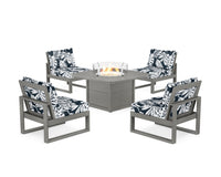 Thumbnail for Trex Eastport Modular 5-Piece Deep Seating Set with Yacht Club Fire Pit Table