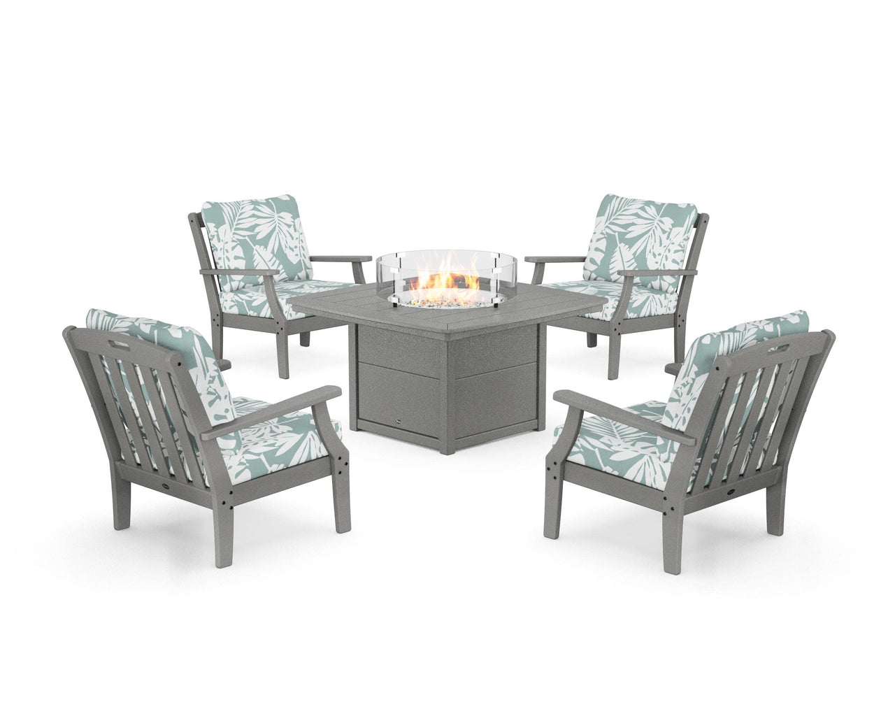 Trex Yacht Club 5-Piece Deep Seating Set with Fire Pit Table