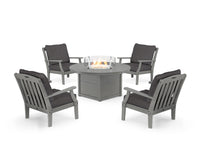 Thumbnail for Trex Yacht Club 5-Piece Deep Seating Set with Round Fire Pit Table