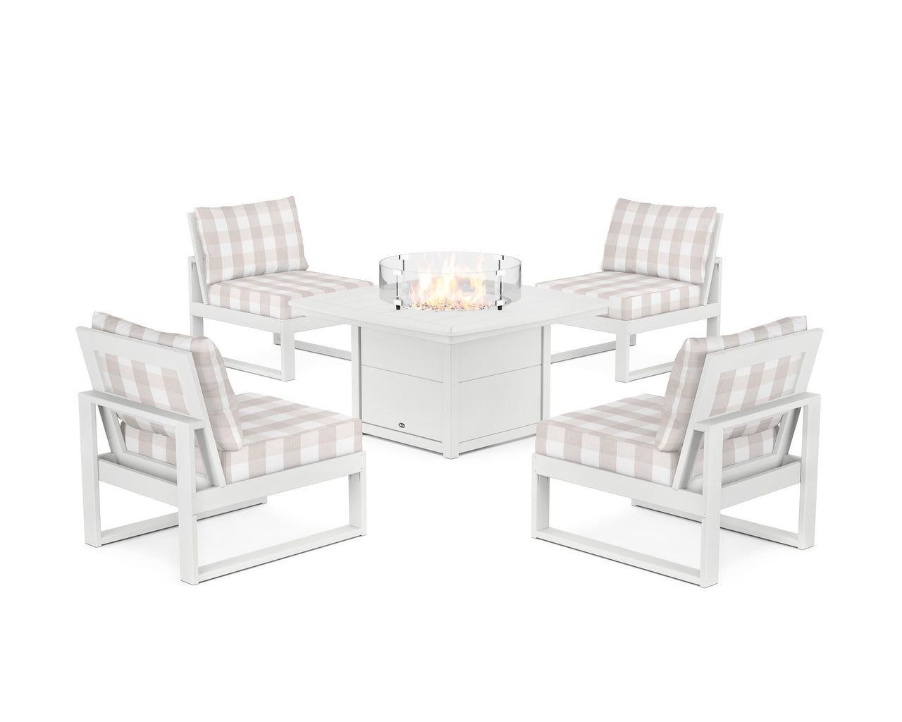 Trex Eastport Modular 5-Piece Deep Seating Set with Yacht Club Fire Pit Table