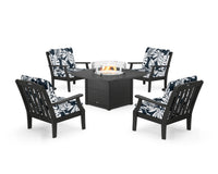 Thumbnail for Trex Yacht Club 5-Piece Deep Seating Set with Square Fire Pit Table