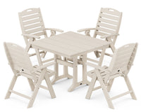 Thumbnail for Trex Yacht Club Highback 5-Piece Farmhouse Trestle Dining Set - Sand Castle