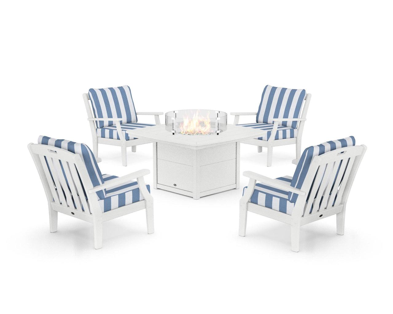 Trex Yacht Club 5-Piece Deep Seating Set with Fire Pit Table