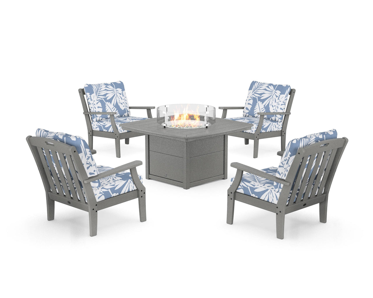 Trex Yacht Club 5-Piece Deep Seating Set with Fire Pit Table