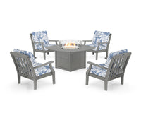 Thumbnail for Trex Yacht Club 5-Piece Deep Seating Set with Fire Pit Table