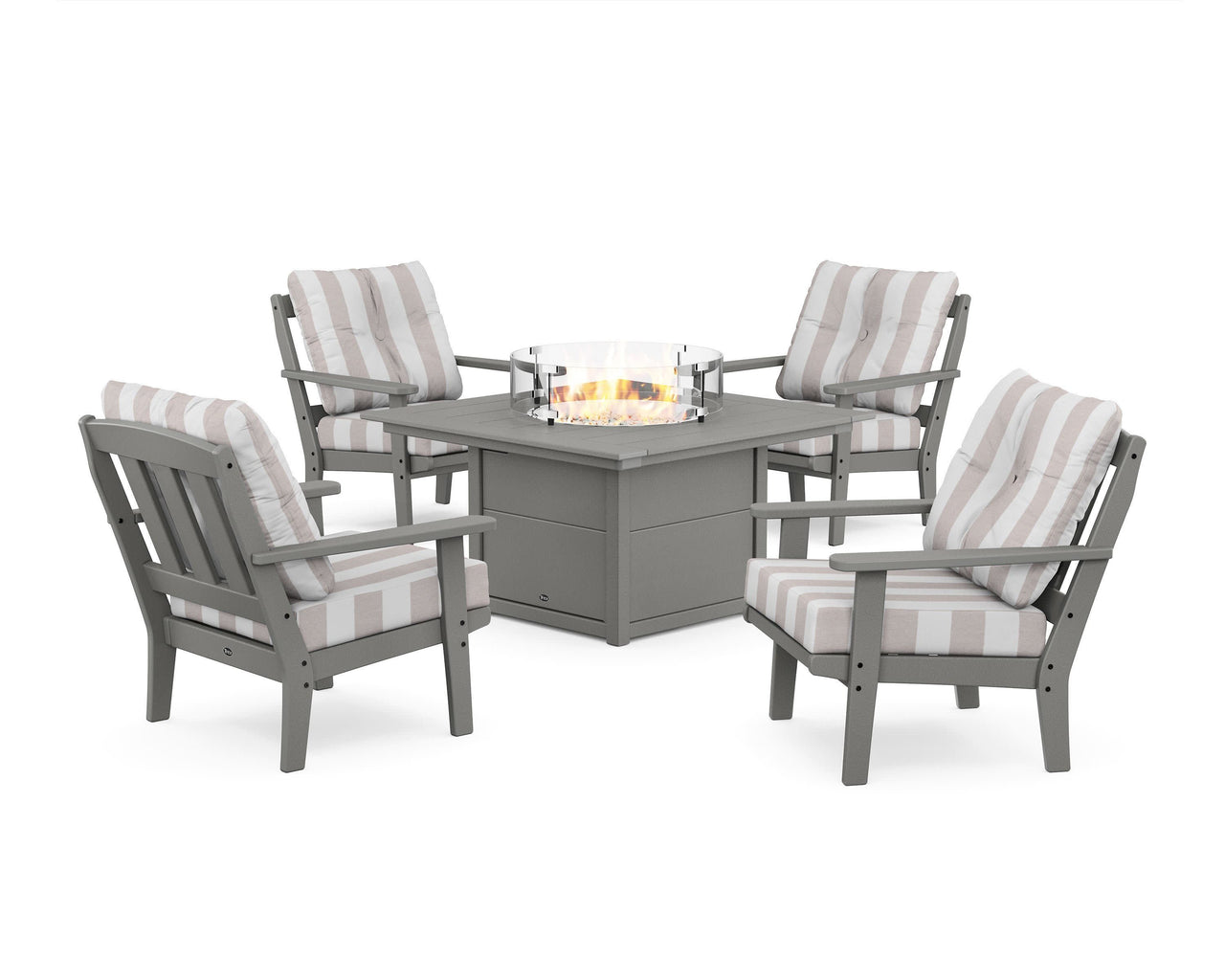 Trex Cape Cod 5-Piece Deep Seating Set with Fire Pit Table