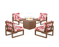 Thumbnail for Trex Eastport Modular 5-Piece Deep Seating Set with Square Fire Pit Table
