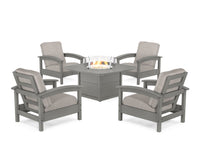 Thumbnail for Trex Rockport 5-Piece Deep Seating Set with Yacht Club Fire Pit Table