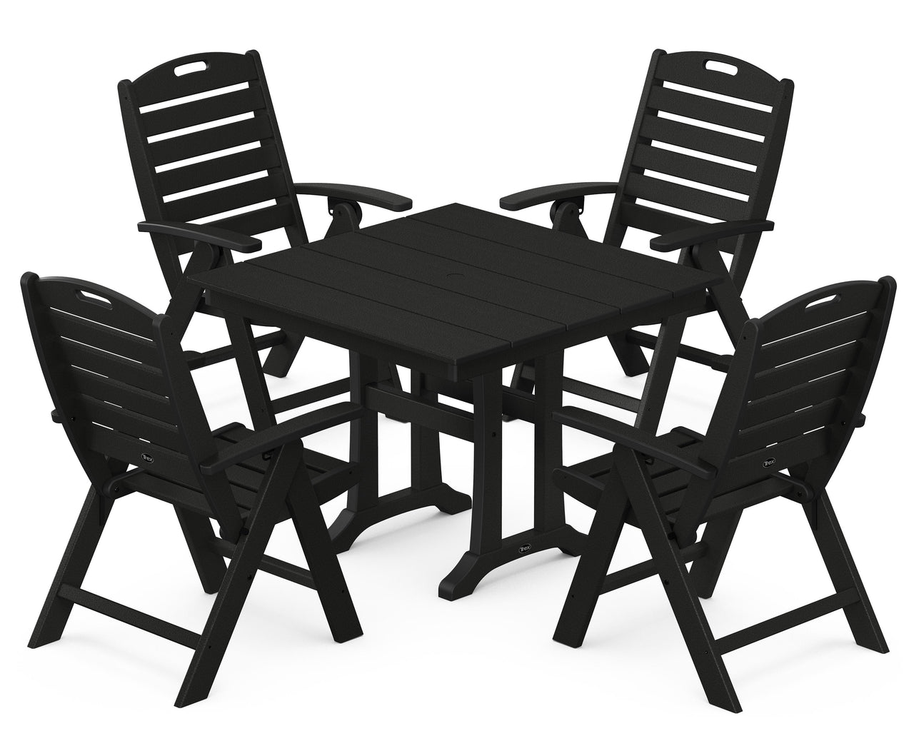 Trex Yacht Club Highback 5-Piece Farmhouse Trestle Dining Set