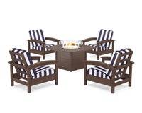 Thumbnail for Trex Rockport 5-Piece Deep Seating Set with Yacht Club Fire Pit Table