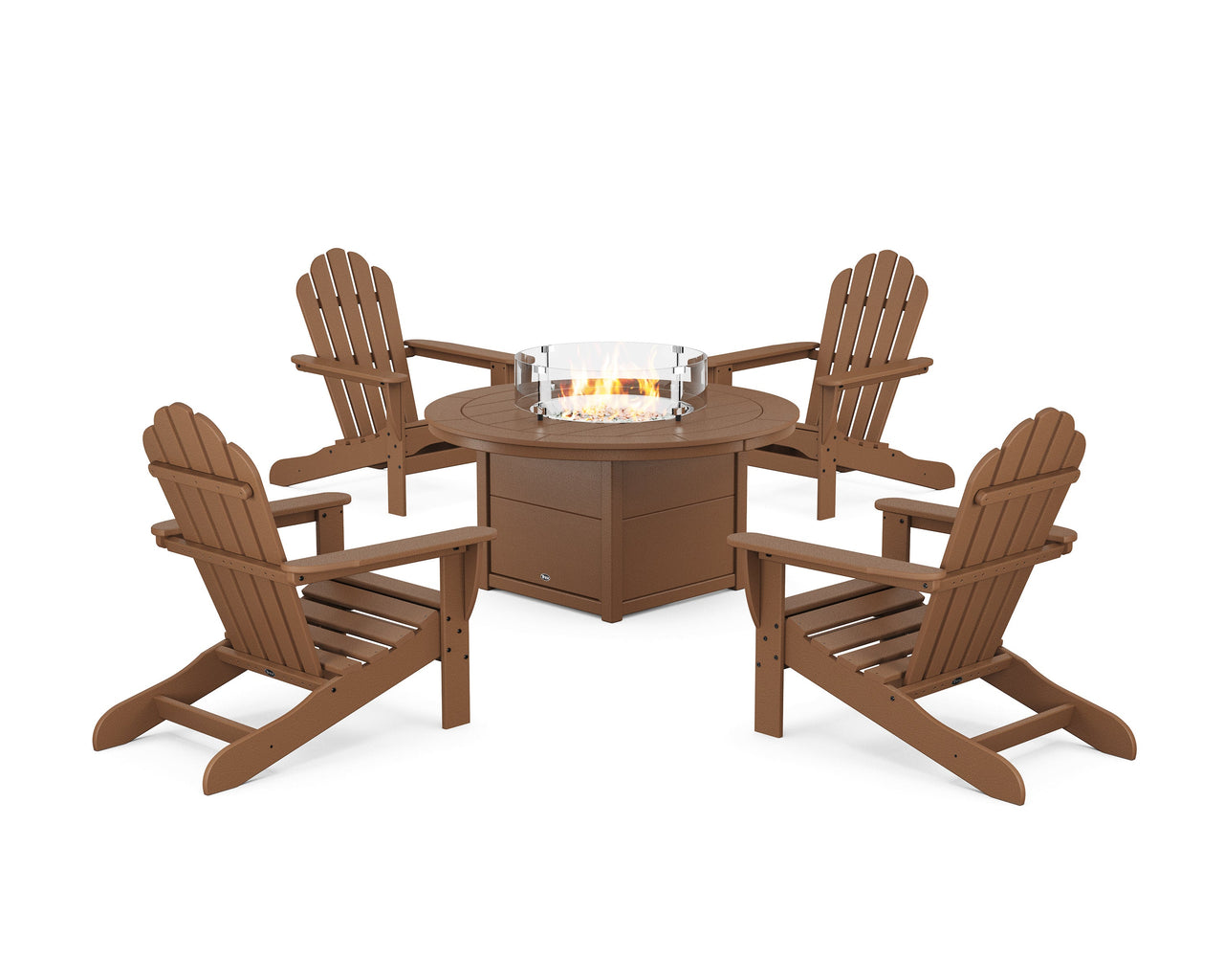 Trex 5-Piece Monterey Bay Adirondack Conversation Set with Fire Pit Table