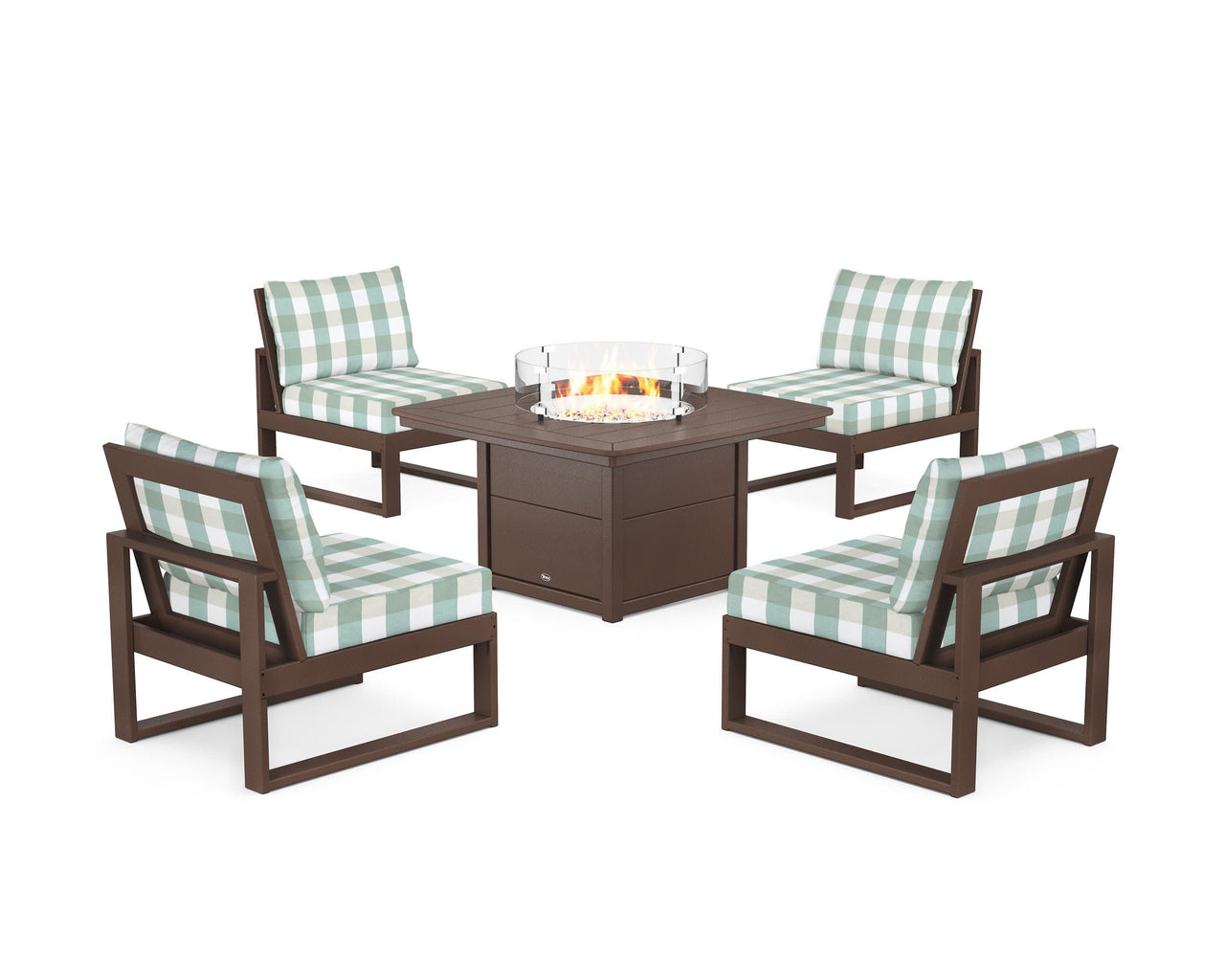 Trex Eastport Modular 5-Piece Deep Seating Set with Yacht Club Fire Pit Table
