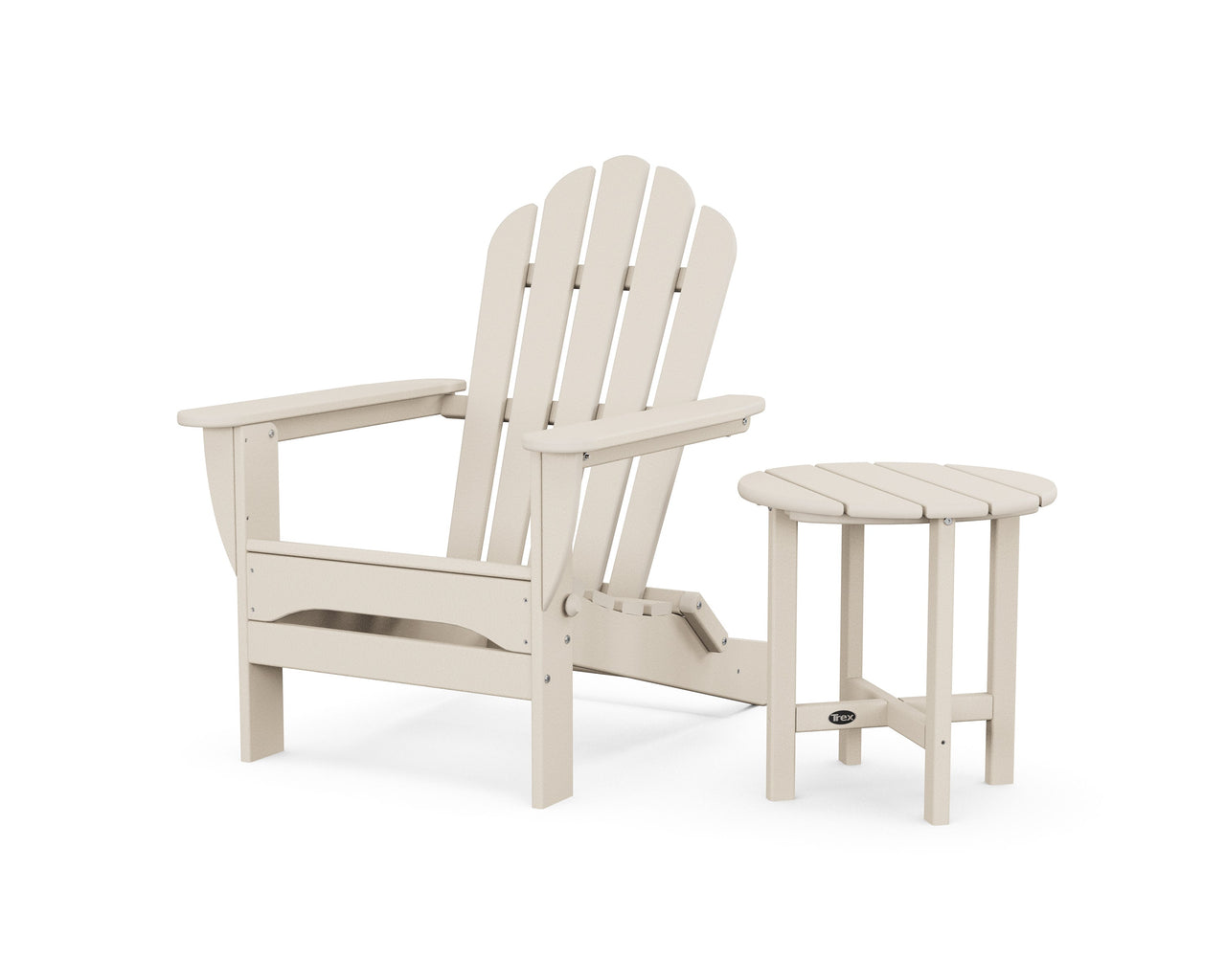 Trex Monterey Bay Folding Adirondack Chair with Side Table - Sand Castle
