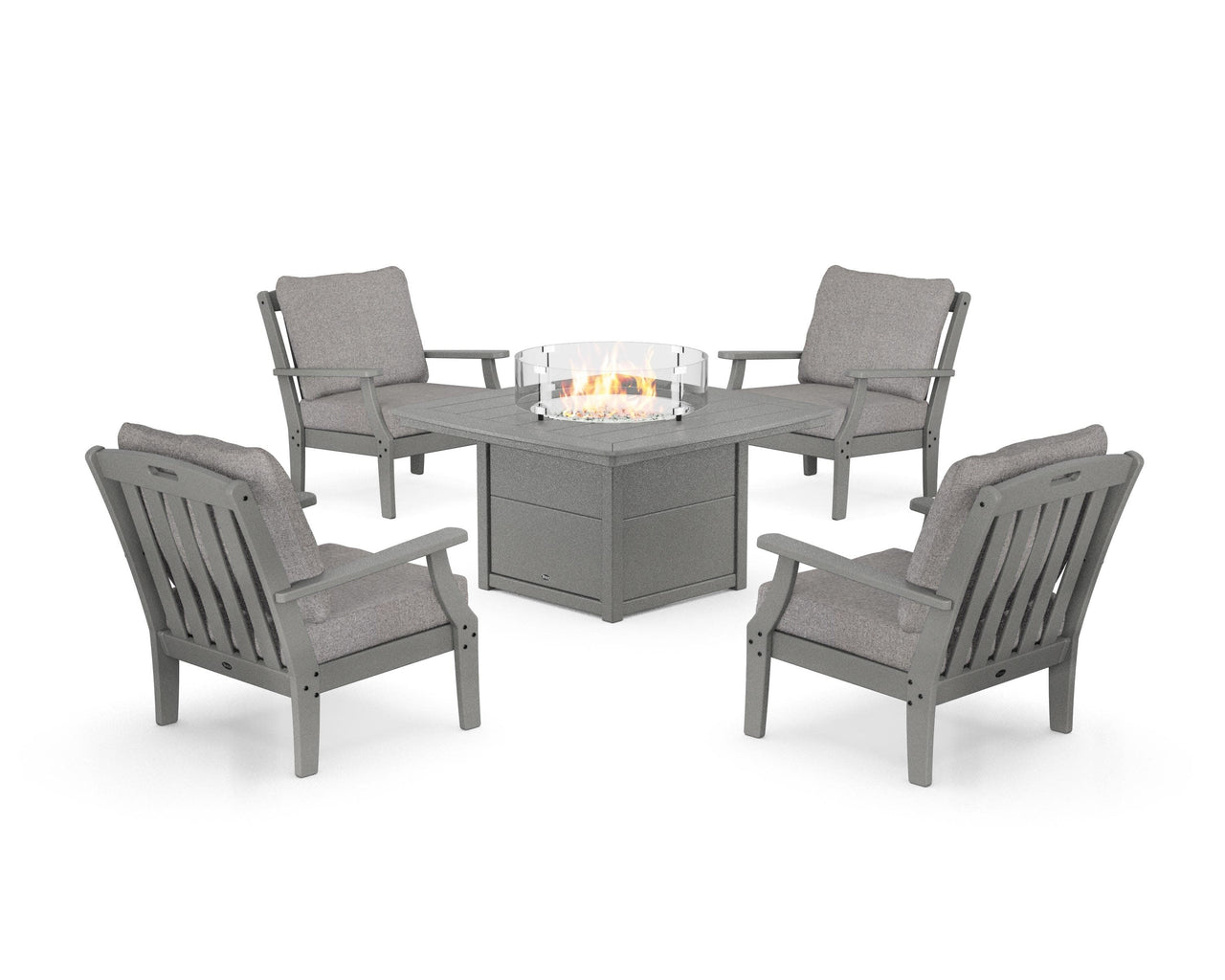 Trex Yacht Club 5-Piece Deep Seating Set with Fire Pit Table