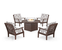 Thumbnail for Trex Yacht Club 5-Piece Deep Seating Set with Round Fire Pit Table