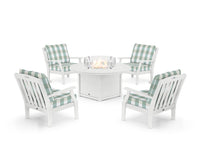 Thumbnail for Trex Yacht Club 5-Piece Deep Seating Set with Round Fire Pit Table