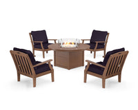 Thumbnail for Trex Yacht Club 5-Piece Deep Seating Set with Round Fire Pit Table