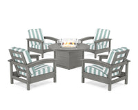 Thumbnail for Trex Rockport 5-Piece Deep Seating Set with Round Fire Pit Table