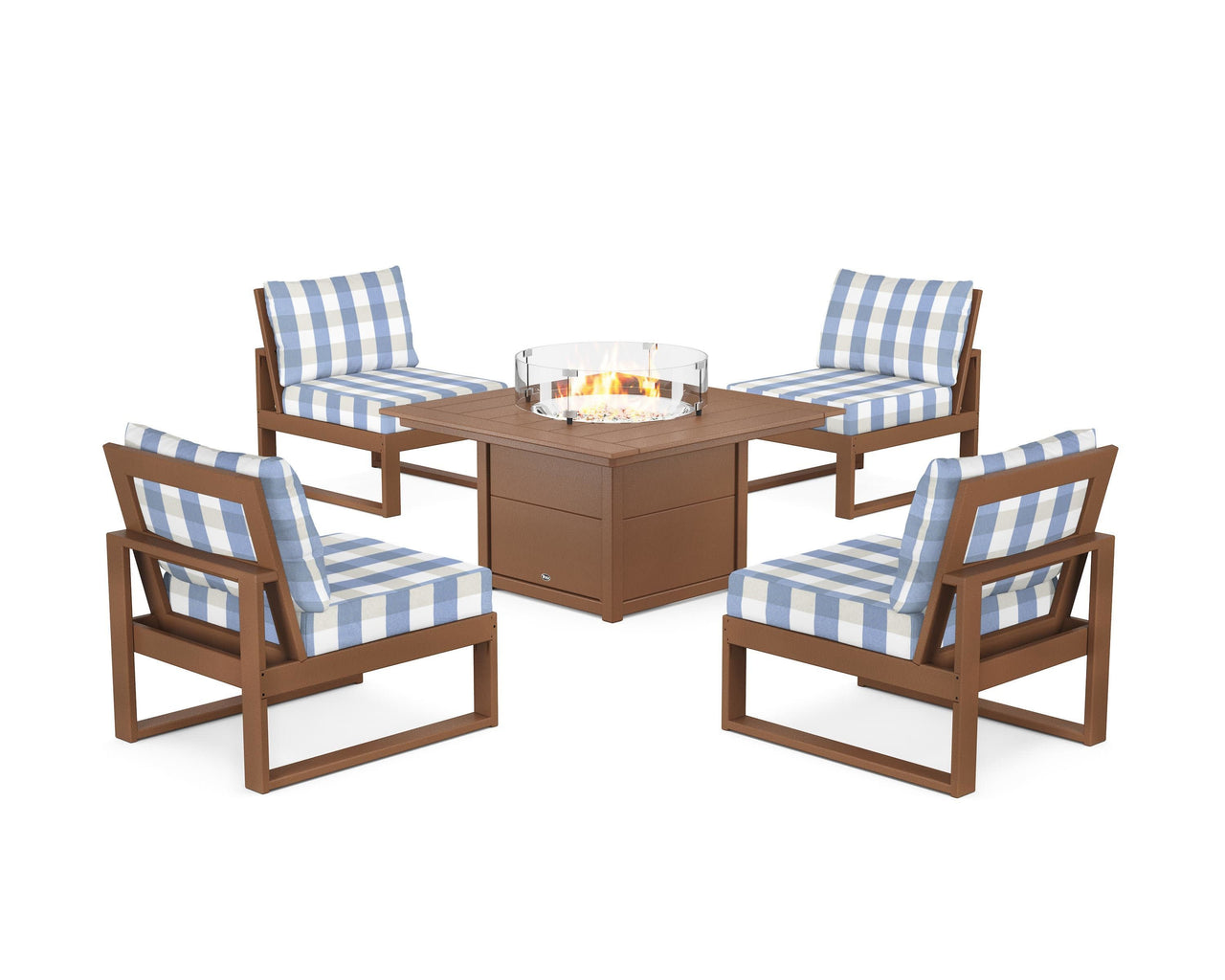 Trex Eastport Modular 5-Piece Deep Seating Set with Square Fire Pit Table
