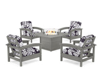 Thumbnail for Trex Rockport 5-Piece Deep Seating Set with Square Fire Pit Table