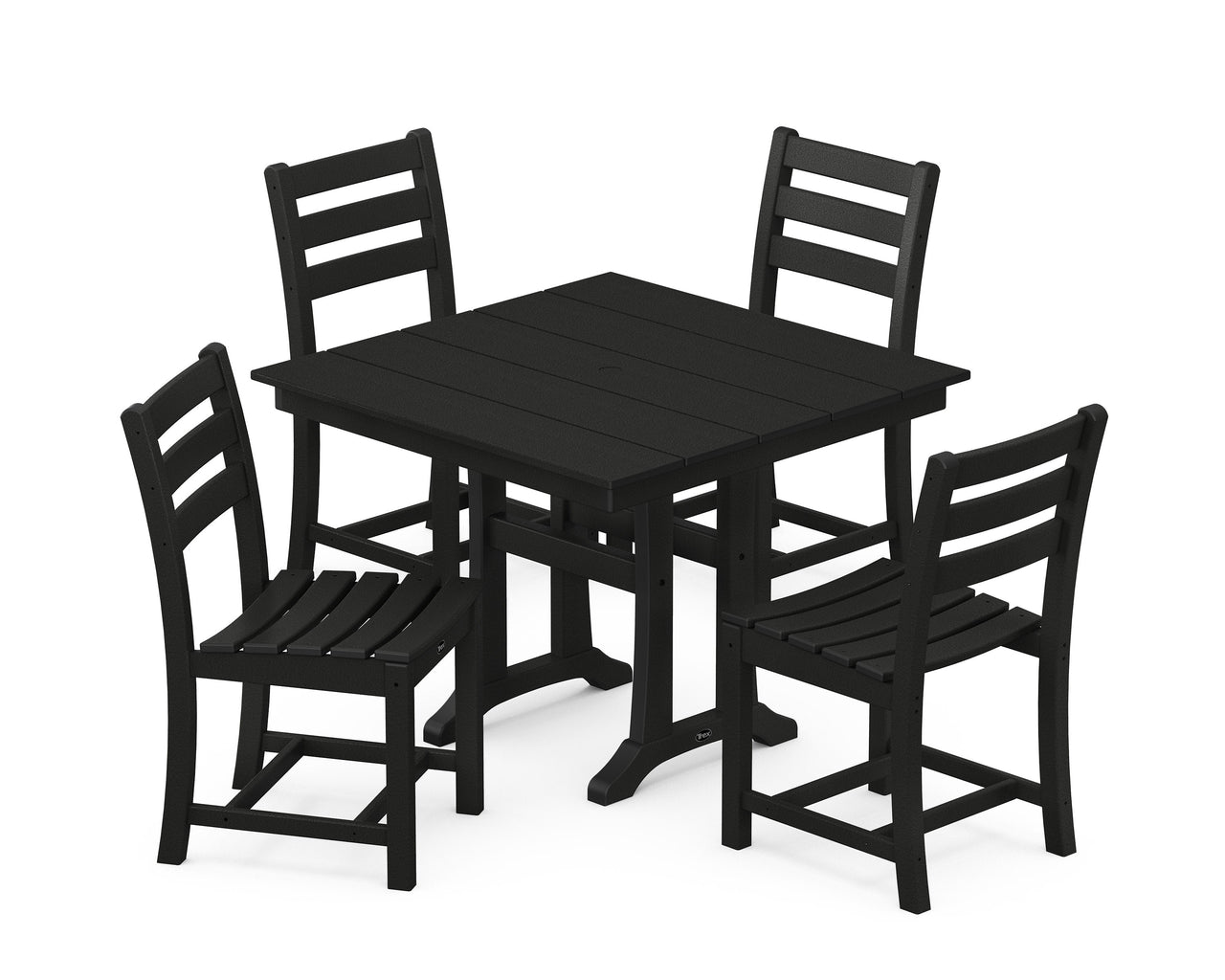 Trex Monterey Bay 5-Piece Farmhouse Trestle Side Chair Dining Set