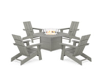 Thumbnail for Trex Eastport Modern Adirondack 5-Piece Set with Yacht Club Fire Pit Table