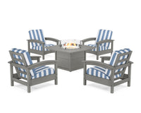 Thumbnail for Trex Rockport 5-Piece Deep Seating Set with Square Fire Pit Table